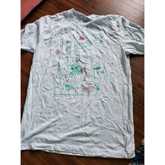 Bubblesort Zines Purr Programming T Shirt M Pastel Blue Nwt - Picture 1 of 4